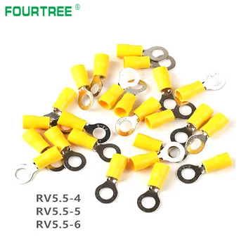 

500Pcs/Bag RV Series Ring Insulated Terminal Cable Wire Connector A.W.G Electrical Crimp Connectors RV 5.5-4/5/6/8/10