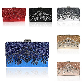 

Clutch chain bag woman wedding diamond crystal Floral Sling designer purse cell phone pocket wallet Handbags Women Clutches s