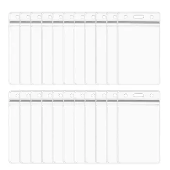 

100 PCS Waterproof Clear Plastic Vertical Name Tag Badge ID Card Holders D08B