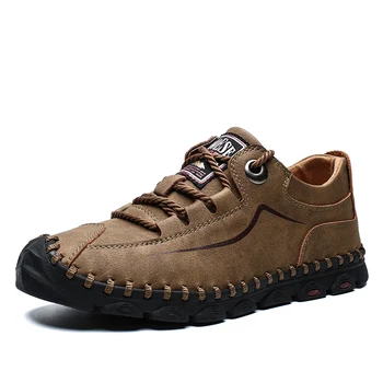 

2019 New Fashion Leather Spring Autumn Casual Shoes Men's Shoes Handmade Footwear Male Flats Hot Sale Sneakers