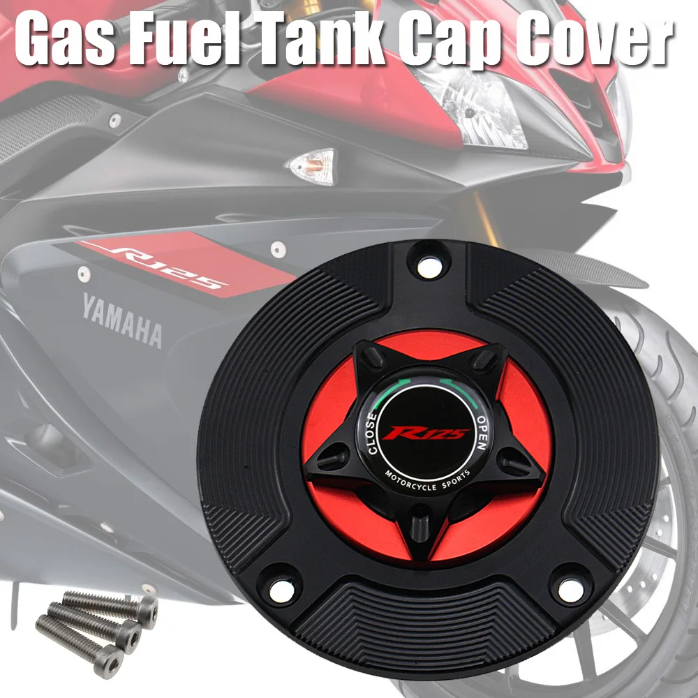 

LOGO R125 Motorcycle Accessories Gas Fuel Tank Cap Cover CNC Aluminum for YAMAHA YZF R125 YZF-R125 R 125 2008-2019