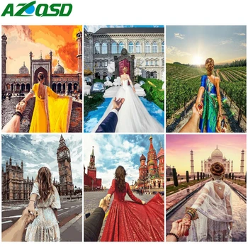 

AZQSD Color By Numbers Girl Painting By Numbers Portrait Unframed Decoartion Gift HandPainted Oil Painting Wall Art