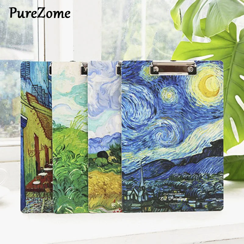 

A4 Oil Painting Clipboard Writing Pad File Folders Board Clip Document Holder School Office Stationery Supplies