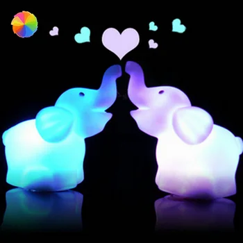 

Lovely Elephant Shape 7 Changing Color Candle Lamp LED Night Light Room Decoration Kids Gift