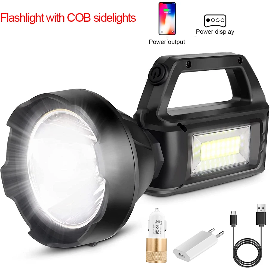 Annteneo Rechargeable LED Flashlight - Super Bright 4 Mode Tactical Flashlight, 200m Range, USB-C, IPX6 Waterproof, With Carrying Case