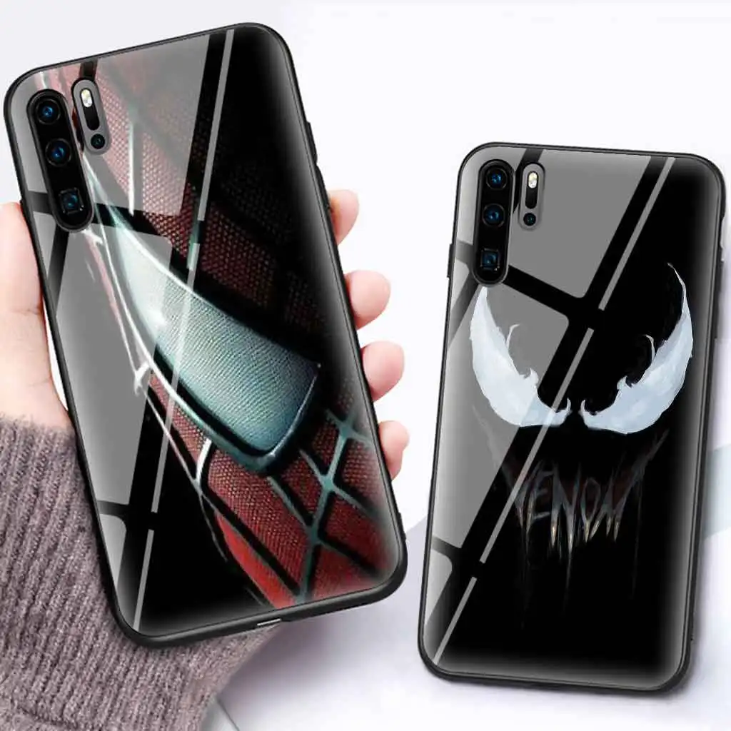 

Marvel logo glass case for huawei p20 p30 mate20 pro lite p20pro mate20pro cartoon shockproof back cover coque