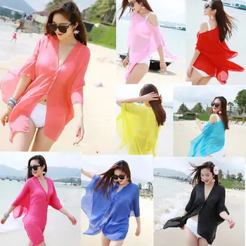 

sexy Women solid color Swimwear Beachwear Bikini Beach Wear Cover Up Kaftan Summer Sarong Dress Cover Ups