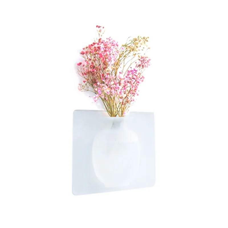 

Sticky Vase Wall Mounted Planter Plant Holder Container Decorative Flower Display Vase Home Wall Decor