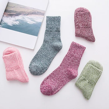 

5 Pair Fashion Wool Cashmere Thick Socks Sports Women Lady Soft Cotton Casual Warm Winter Russian Cold Resistance Sock Xmas Gift