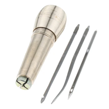 

3pcs Needles Canvas Leather Sewing Awl Hand Stitcher Tools for Shoes Repair
