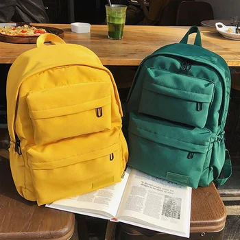 

2020 DOME Wild Large Capacity Waterproof Cloth Travel Backpack Nylon Backpack Multi Pocket Backpack Yellow for women