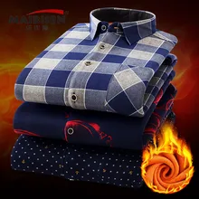 Зимняя мужская клетчатая плюс бархатная Толстая теплая рубашка с длинными рукавами Мужская рубашка с длинным платьем Мужская светская рубашка мужская рубашка