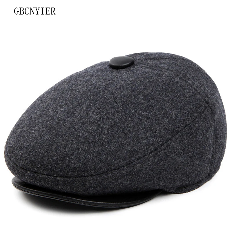 Kagenmo, мужской берет для отдыха, шерстяной, зимний, мужской, сохраняет тепло, Повседневный, легкий, подходящий, модный, защита от солнца, шапка, защита ушей