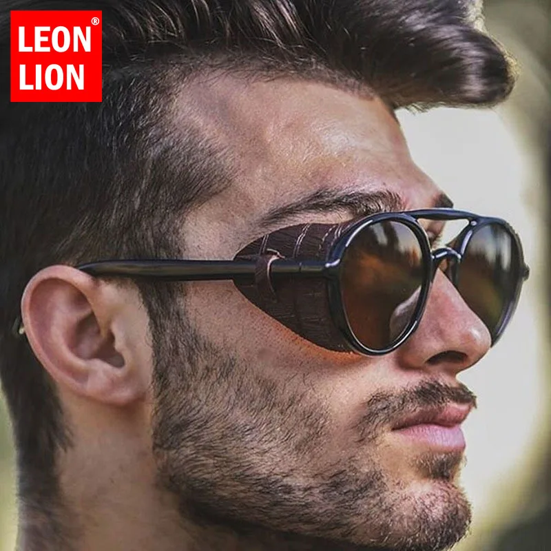 LEONLION, Ретро стиль, Круглые, панк, солнцезащитные очки для мужчин, Ретро стиль, панк стиль, паровые, солнцезащитные очки для мужчин, роскошные солнцезащитные очки, оттенки для женщин, Oculos De Sol