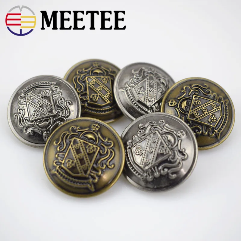 Meetee 10 шт. 12 30 мм металлическая кнопка античная серебряная медь для костюма