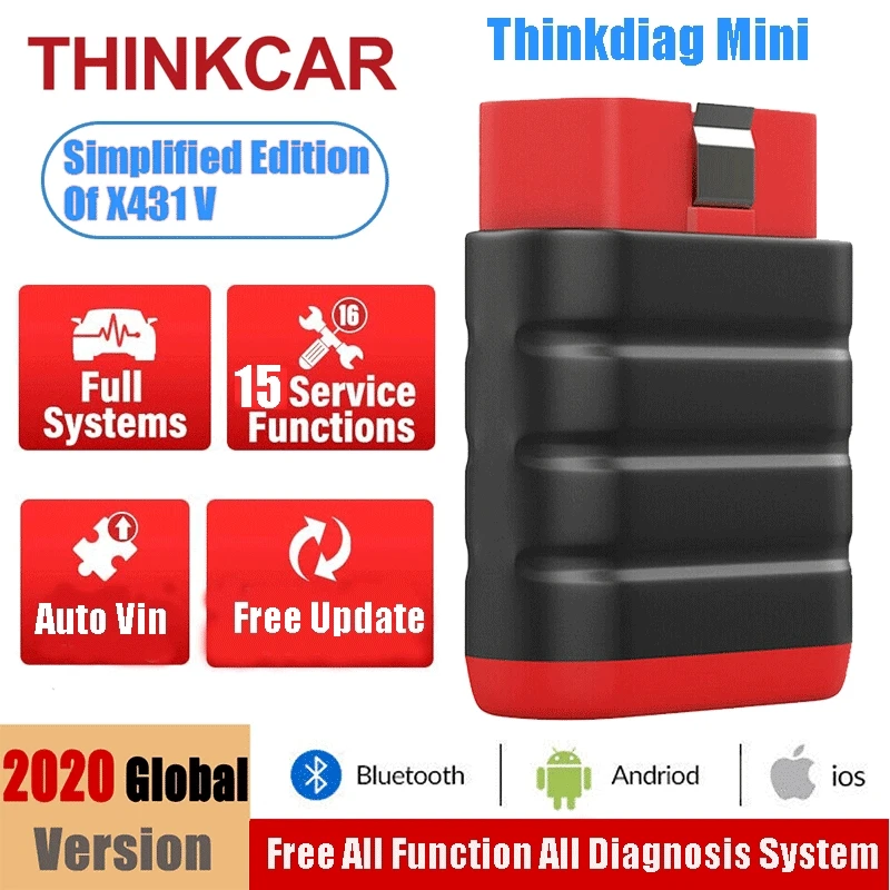 Thinkcar Thinkdiag Мини Bluetooth OBD2 Диагностический Сканер Полная система Easydiag 15 сброс