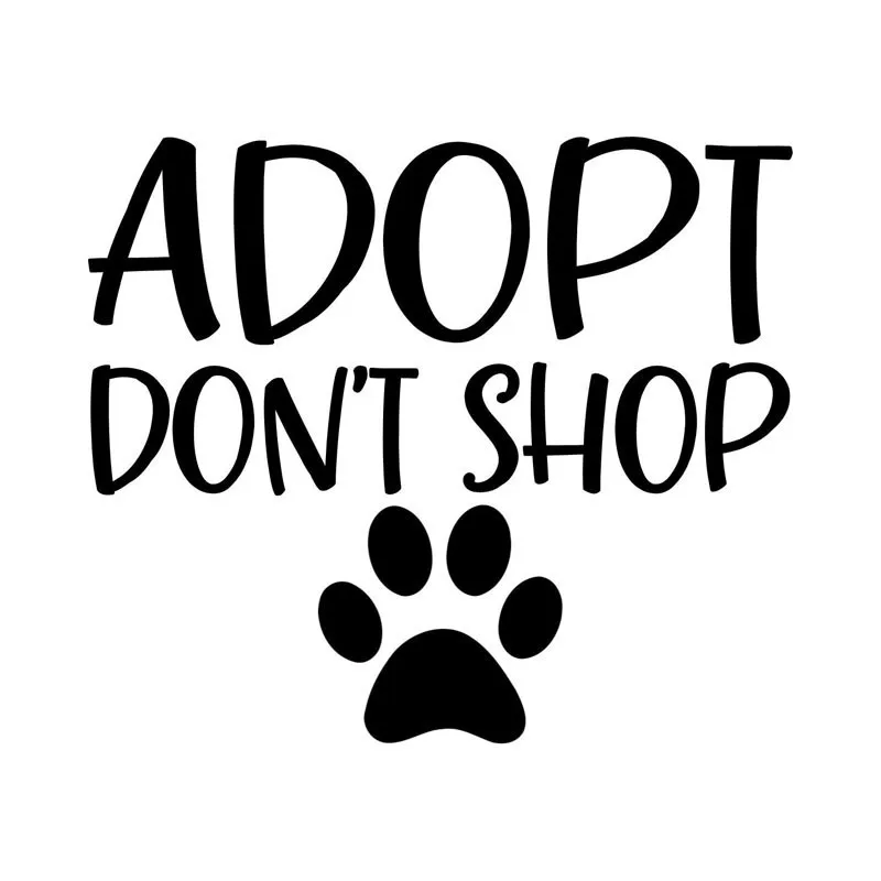Cartoon Car Sticker Adopt Don't Shop Rescue Dog Waterproof Vinyl Decal for VW Beetle Tucson Megane 2 Renault 14cm*12cm | Автомобили и