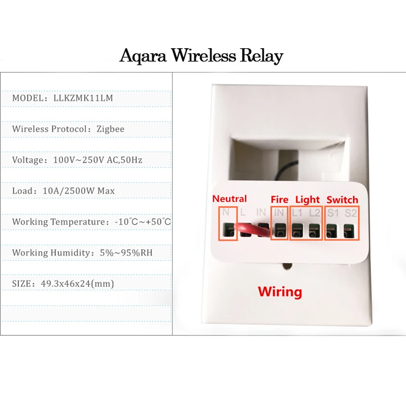 Original Aqara Two-way Control Module Wireless Relay Switch Controller Smart 2 channels Work Wih Mijia Mi Home Homekit,smart switch
