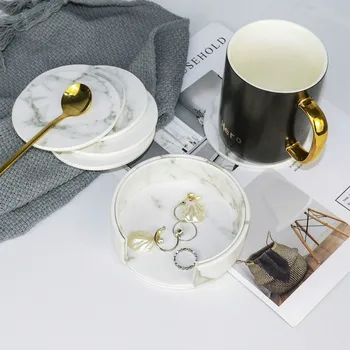 

Leather Coaster Cover Exquisite Non-slip Thermal Insulation Placemat Hotel Home Universal Double-layer PU Creative Tea Coaster