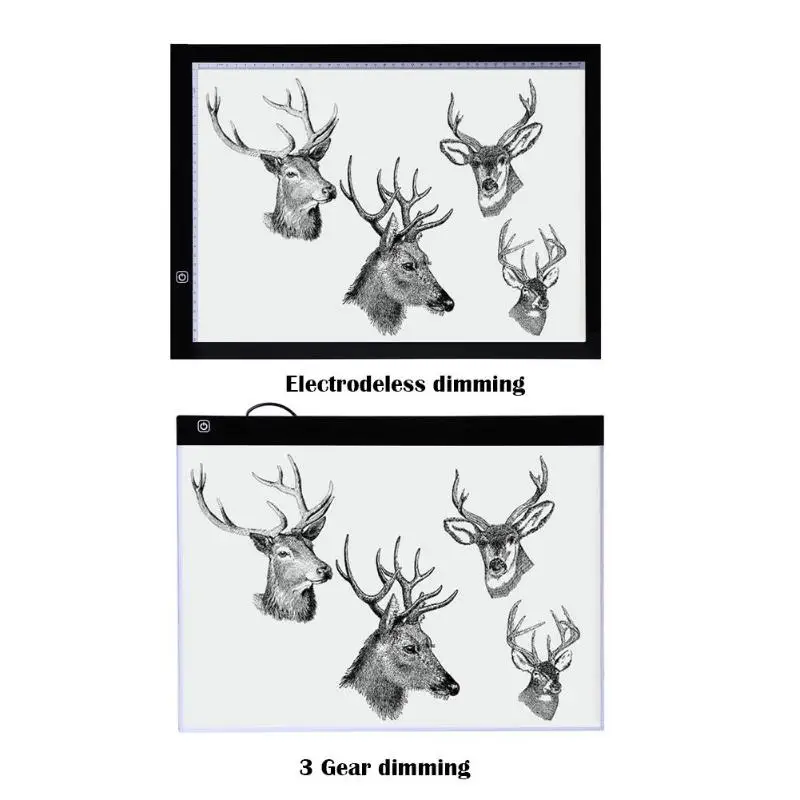 Графический планшет A3 A4 A5 светодиодный планшет для рисования тонкий художественный Трафаретный Рисунок световая панель-бокс копировальный стол коврик трехуровневый дропшиппинг