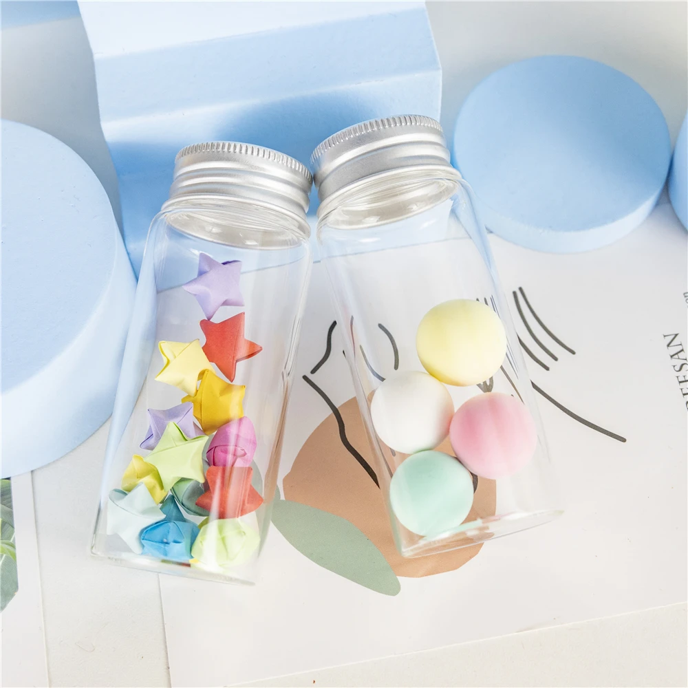 70ml 37x90x25mm Glass Bottle with Screw Cap Storage Bottle Glass Sealed Small Vials Jars Seal Leak Proof Jars 24pcs 4