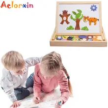 

Baby Toys Wooden Animal Wooden Children Puzzle Writing Magnetic Drawing Board Blackboard Learning Education Board Toys For Kids