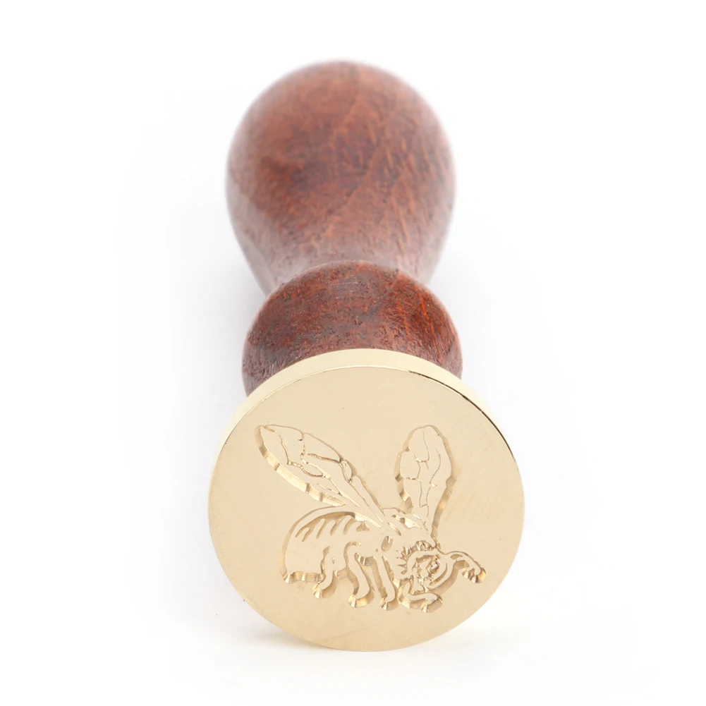 Retro Easter Rabbit Pattern Seal Stamp Wood Handle Wax Seal Stamp for Envelope Decor Festival Decorative Stamp Caft Gift