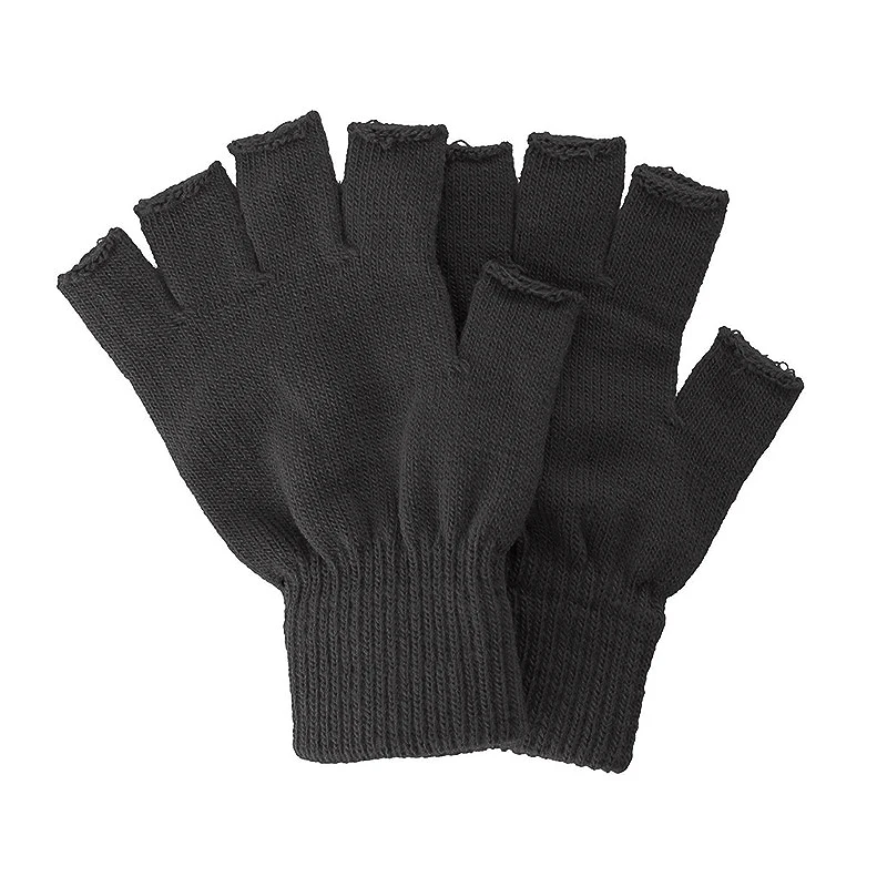 Новые женские и мужские перчатки однотонные черные флисовые зимние теплые варежки для осени женские перчатки варежки - Цвет: Черный