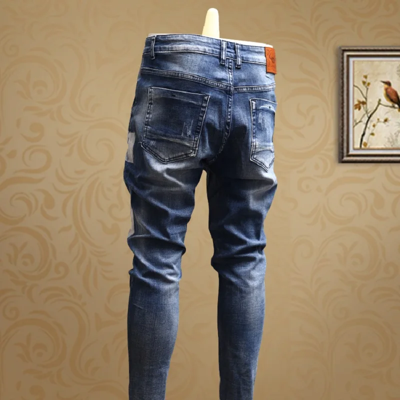 Fashion Mens Skinny Ripped Jeans Streetwear Blue dsq Jean Pants for Cowboys Men Fashion Mens Skinny Ripped Jeans Streetwear Blue dsq Jean Pants for Cowboys Men