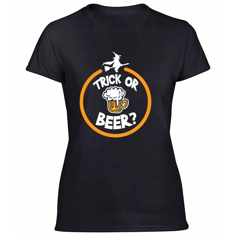 

Create Fitted Beer Trick Or Treat Witch T-Shirt For Women 100% Cotton Famous Fitness T Shirts Solid Color Plus Size S-5xl