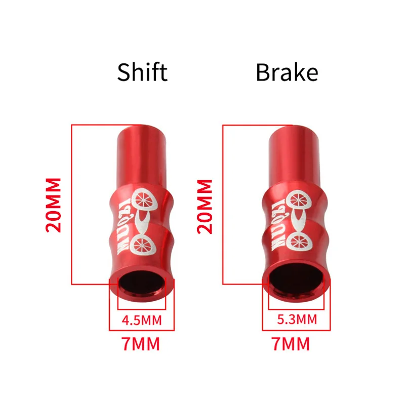 MUQZI Cable Cap Bike Brake Cable End Cap Shift Wire End 4mm 5mm Aluminum Alloy Mountain Road Bicycle Housing Parts bike cable end caps 10PCS