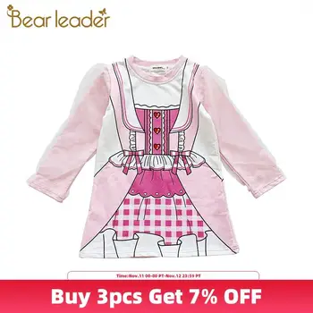 

Bear Leader Girls Casual Dress 2020 New Autumn Kids Lovely Pattern Dresses Girl Party Costume Children Clothing Suits 2 6 Years