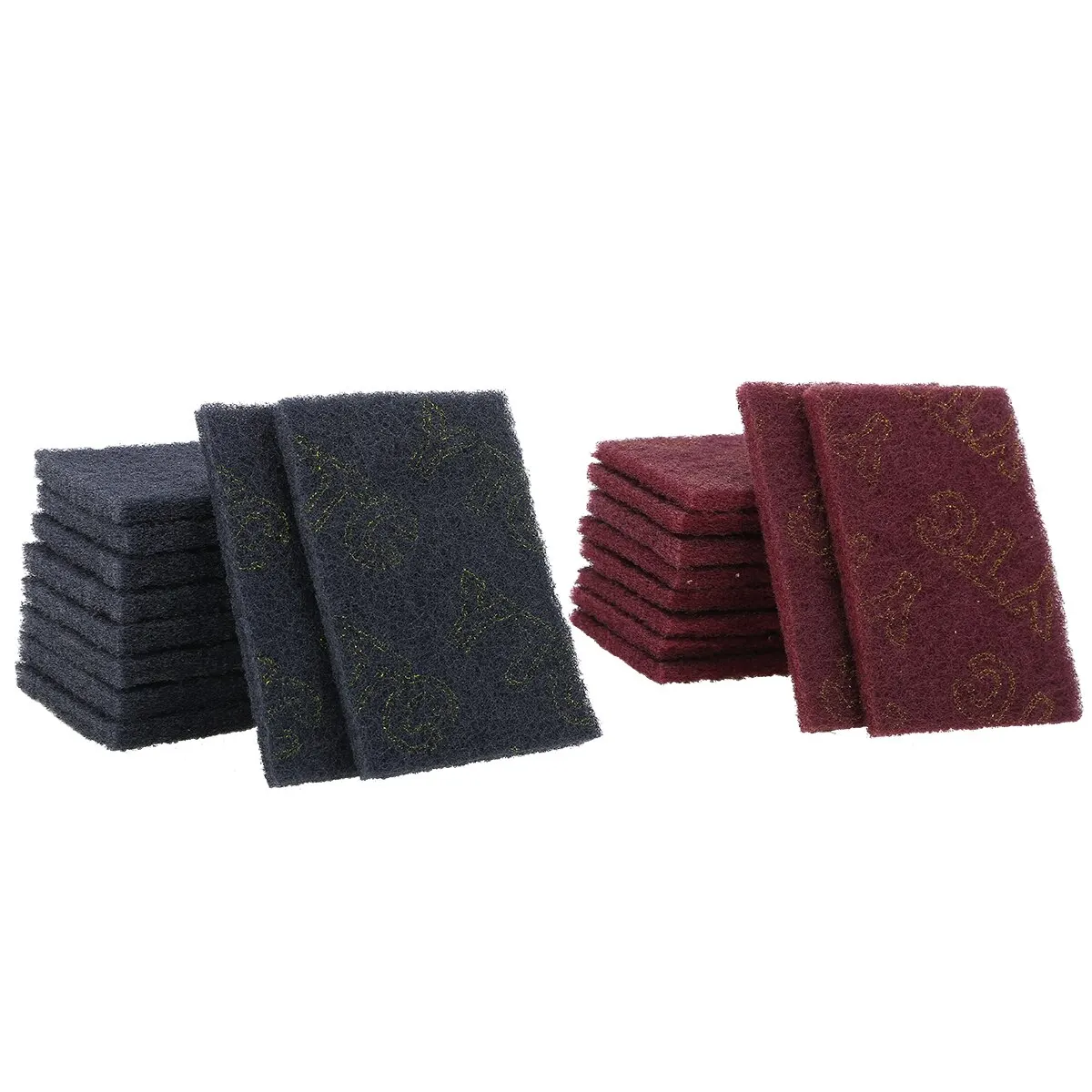 20Pcs 15 x 10 x 0.7cm Grey/Red Abrasive Finishing Fine Scotch Brite Pads Hand Sanding Grinding Pad For Kitchen Cleaning Tools