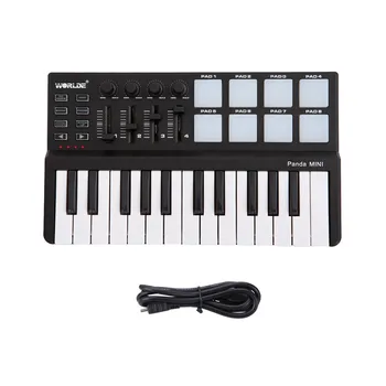 

Worlde Panda mini Portable Mini 25-Key USB Keyboard and Drum Pad MIDI Controller Velocity-sensitive Keys