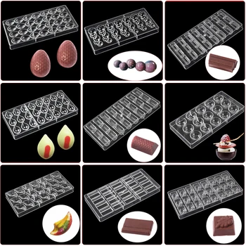 

18 styles polycarbonate chocolate mold for cake decoration, candy baking mold pastry Confectionery Tools ,pc chocolate mould