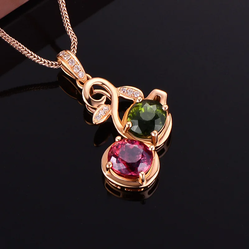 Bague Ringen, стиль, женское серебро 925, ювелирное ожерелье, розовое золото, цвет турмалин, подвеска, ключица, цепь, подарок на свадьбу