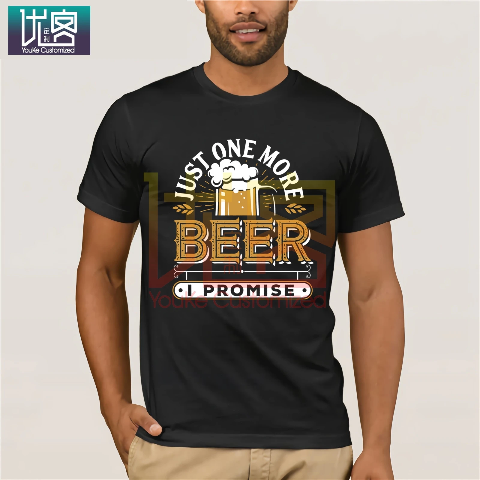 Крутая футболка JusT-One More Beer I Promise мужские футболки Harajuku забавная Мужская с