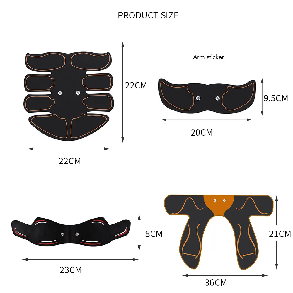 EMS стимулятор мышц, тренажер, умный фитнес-стимулятор для тренировки живота, коррекция фигуры, пояс для похудения, унисекс, наклейки, массажер