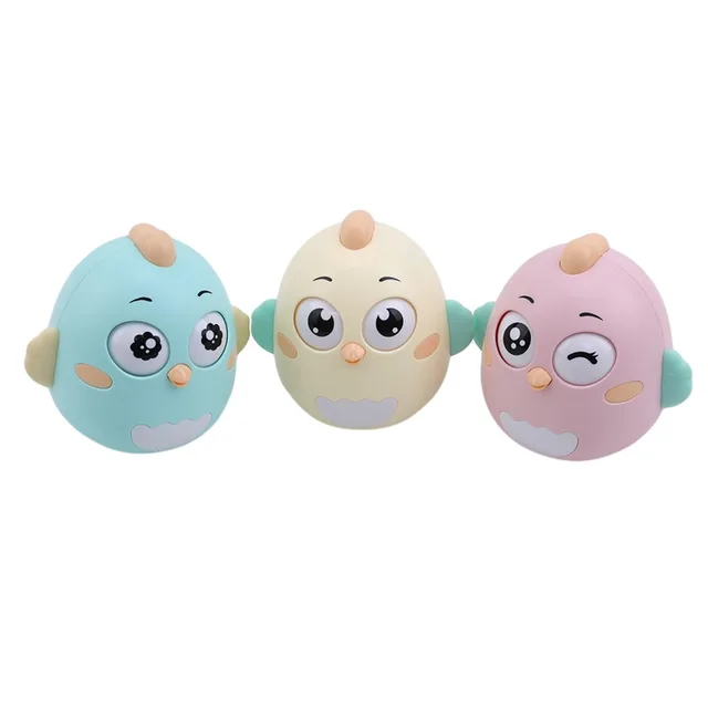 Cute Baby Toys Nodding Moving Eyes Owl Doll ABS Baby Rattles Gifts Baby Roly-poly Tumbler Toy With Bell Toys For Children 2