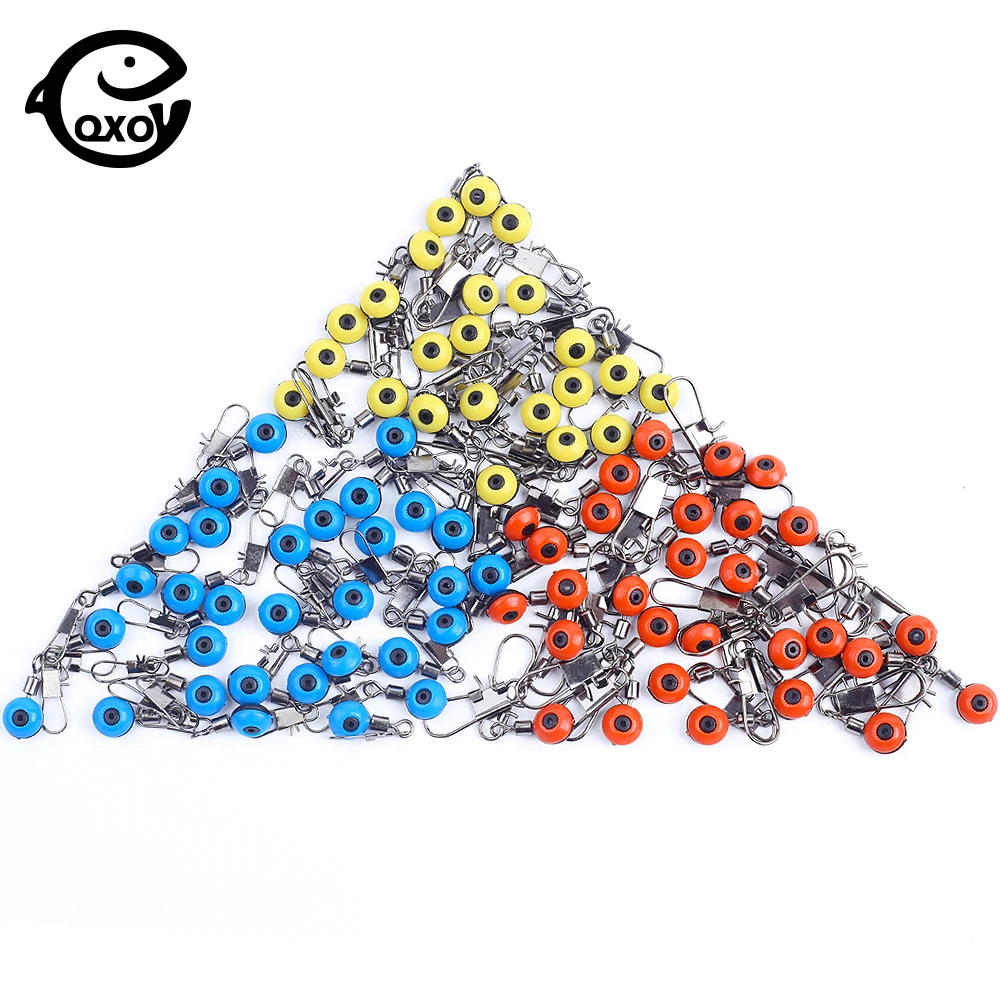QXO 20Pcs Plastic And Stainless Steel Space Bean Reinforced Connection Fish Tackle Goods For Fishing Accessories