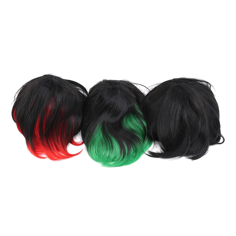 Gradient 2 Colored Wig Full Natural Human Hair Wig Ladies Fashion Wig Short Bob Natural Hair Party Headwear Hot Sale