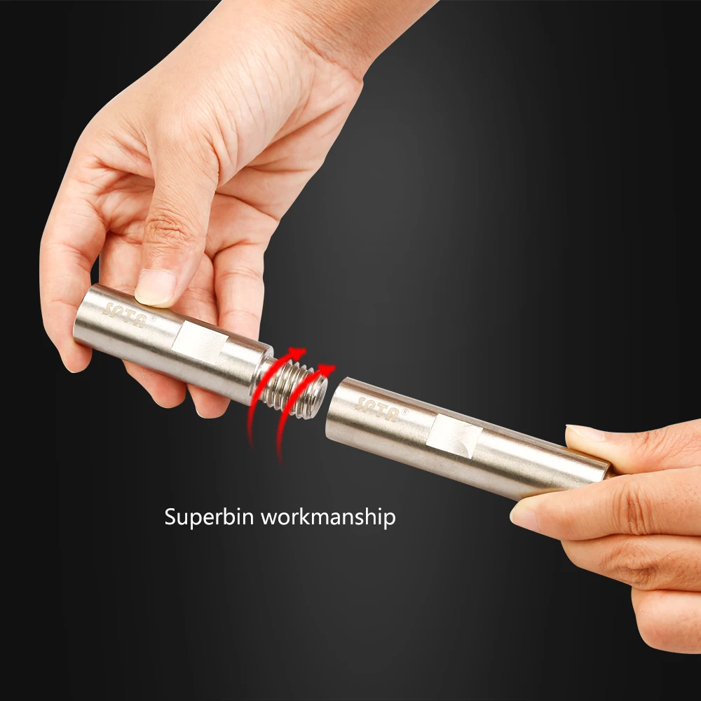 SPTA Stainless Steel Rotary Extension Shaft Set Connector Adapter Angle Grinder Rotary Polisher Extension Shaft Connecting Rod