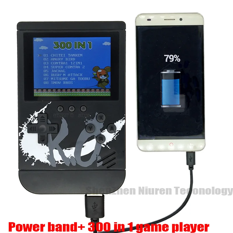 

Power Bank Function 300 In 1 Video Game Console Retro Mini Pocket Handheld Game Player 3.0" Color LCD Display TV Out