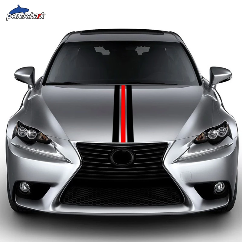Racing Car Hood Bonnet Stripes Sticker Engine Cover Decal