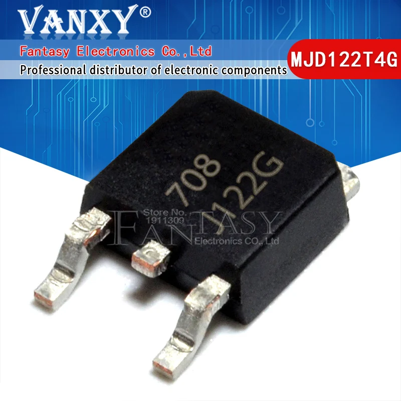 10 Uds. MJD122G TO 252 MJD122T4G TO252 J122G MJD122 TIP122 SMD SOT 252 ...