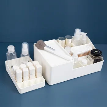 

Desktop with Dustproof Lipstick Storage Box Glaze Facemask Storage Grid Makeup Storage Box Organizing Rack Multi-part