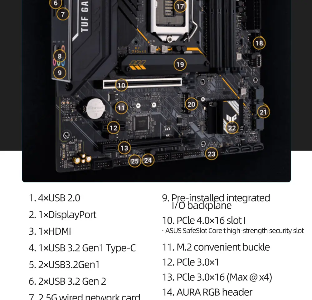 ASUS New TUF GAMING B560M PLUS Motherboard Micro-ATX DDR4 Kit Intel B560 5000+(OC) 128G Support Intel CPU Processor Accessories best motherboard for office pc