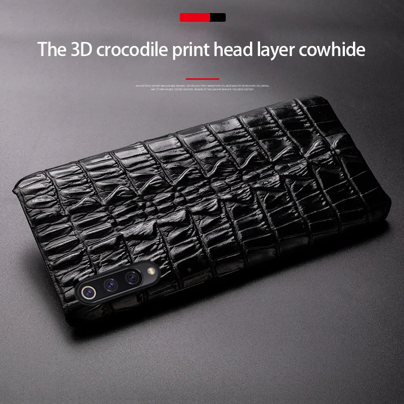 Flash Deals ich6t Genuine leather Phone Case For Xiaomi Mi 8 lite 9 se 9T Note10 A2 A3 Mix 2s Max 3 F1 For Redmi Note 7 8 6 5 Pro Crocodile Case