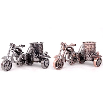 

Metal Crafts Office Ornaments Fashion Motorcycle Model Pen Holder Office Storage Tool Furnishing Decorations