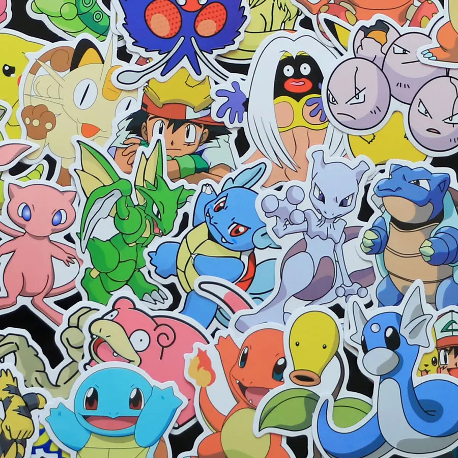 80pieces/lot 160 Kinds Waterproof Cartoon Amine stickers for Wall Decor Fridge Bike Laptop Car Stickers pks Figure toys